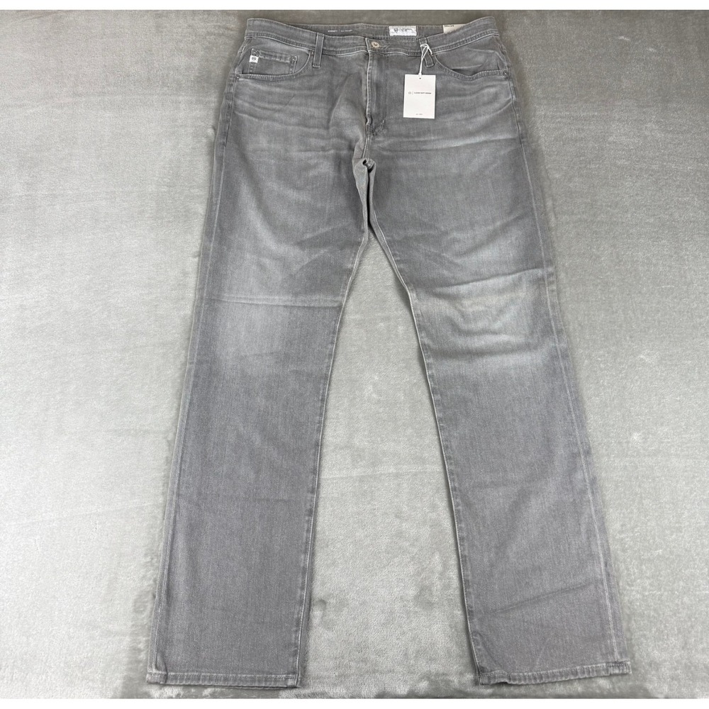 Adriano Goldschmied AG Everett Slim Straight Jeans Men 38x34 Dover Gray $210 NWT
